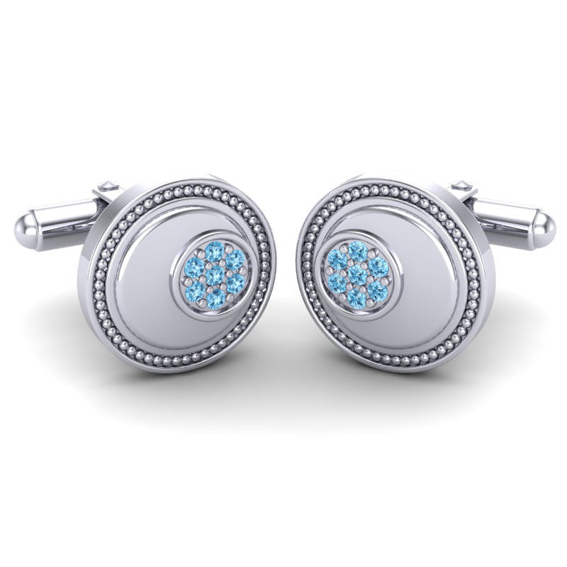 Swiss Blue Topaz Cufflinks