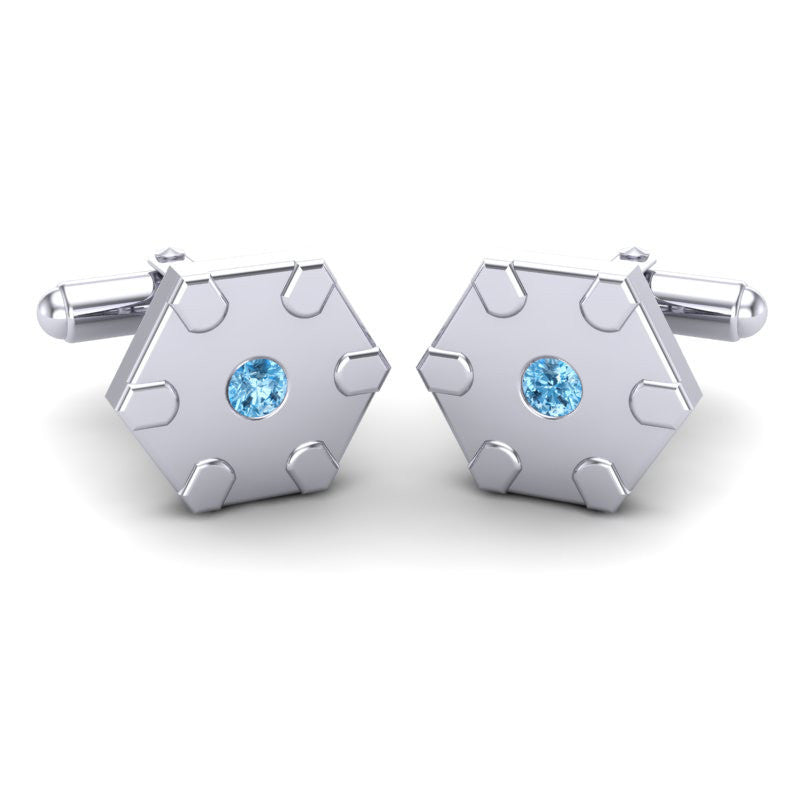 Swiss Blue Topaz Cufflinks
