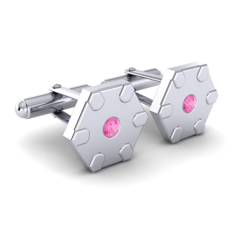 Pink Tourmaline Cufflinks