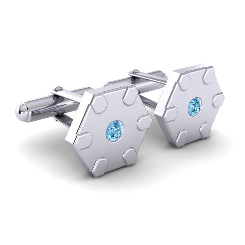 Swiss Blue Topaz Cufflinks