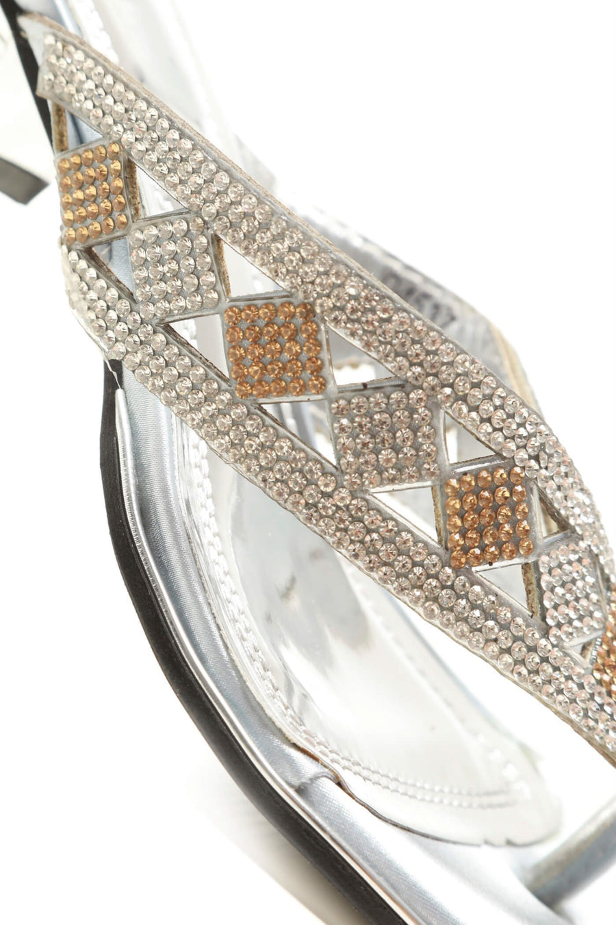 Low heel diamante toe post mule sandal