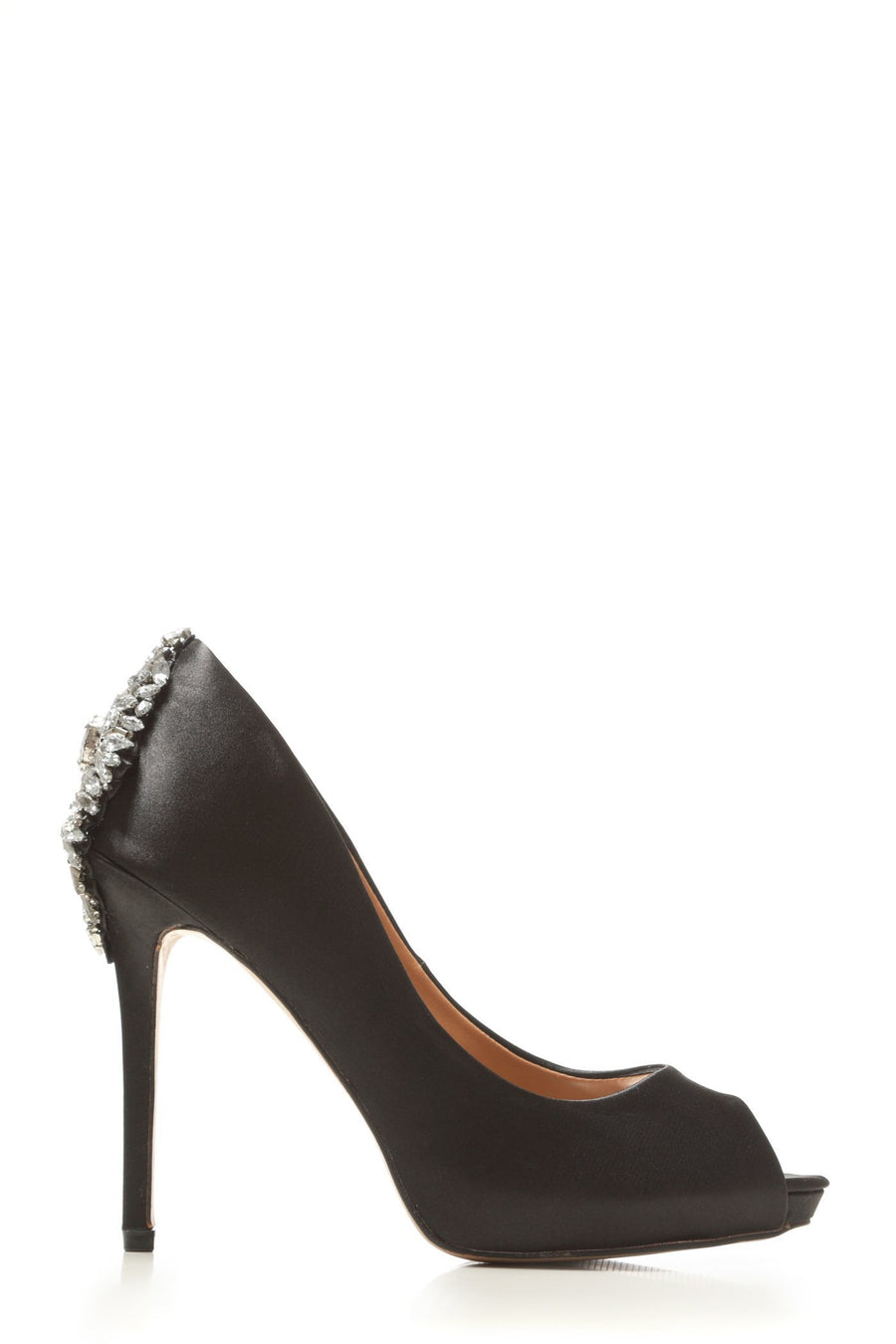 Nina peep toe with diamante gems on back
