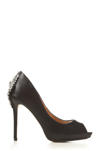 Nina peep toe with diamante gems on back
