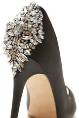 Nina peep toe with diamante gems on back