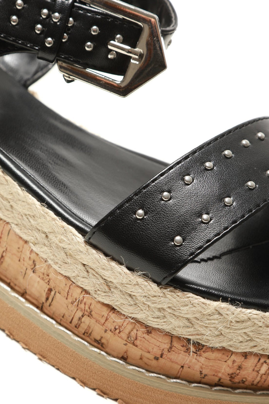 Studded detail cork flatform