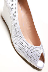 Emily peep toe diamante medium wedge