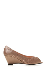Emily peep toe diamante medium wedge