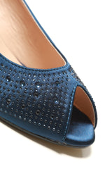 Emily peep toe diamante medium wedge