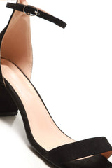 Karley barely there ankle strap block heel sandal