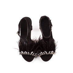 Nanda anklestrap feathered diamante sandal