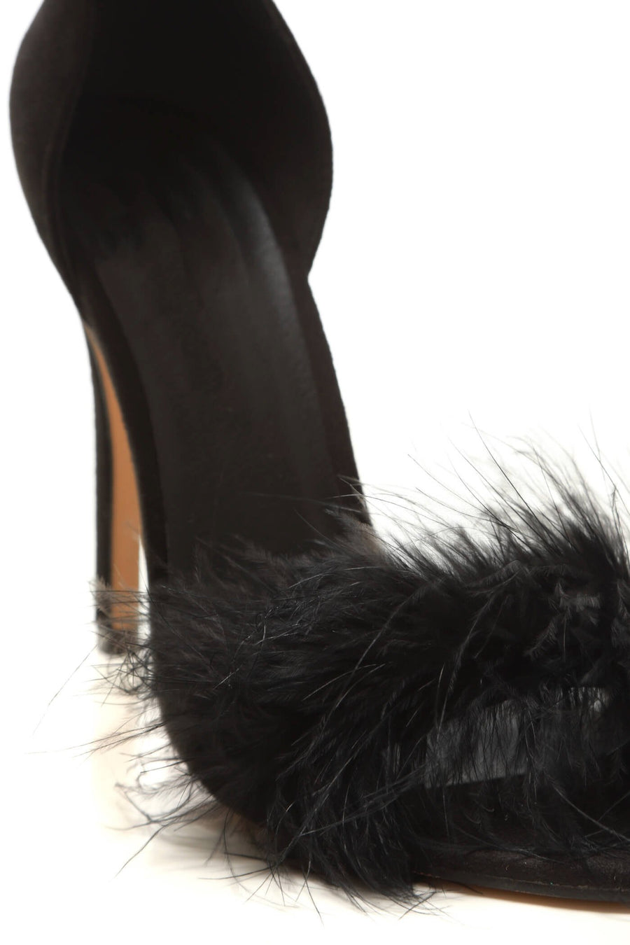 Danika faux fur trim anklestrap sandal