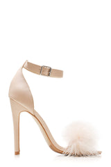 Danika faux fur trim anklestrap sandal