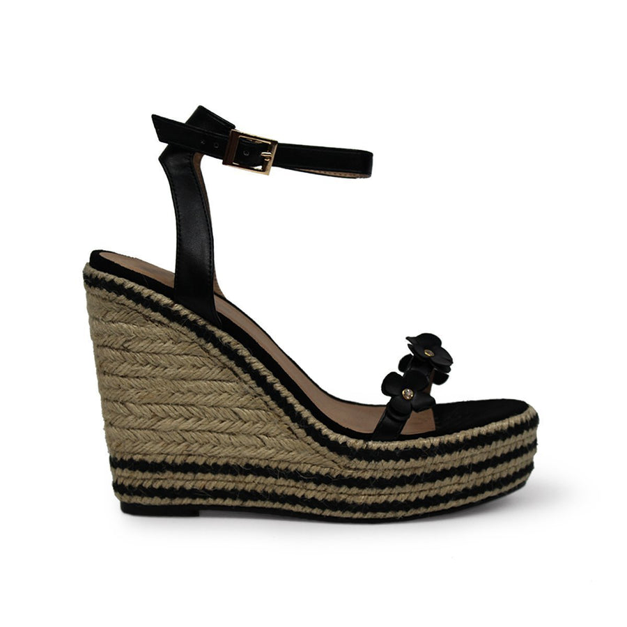 Karlee flower detailed anklestrap wedge