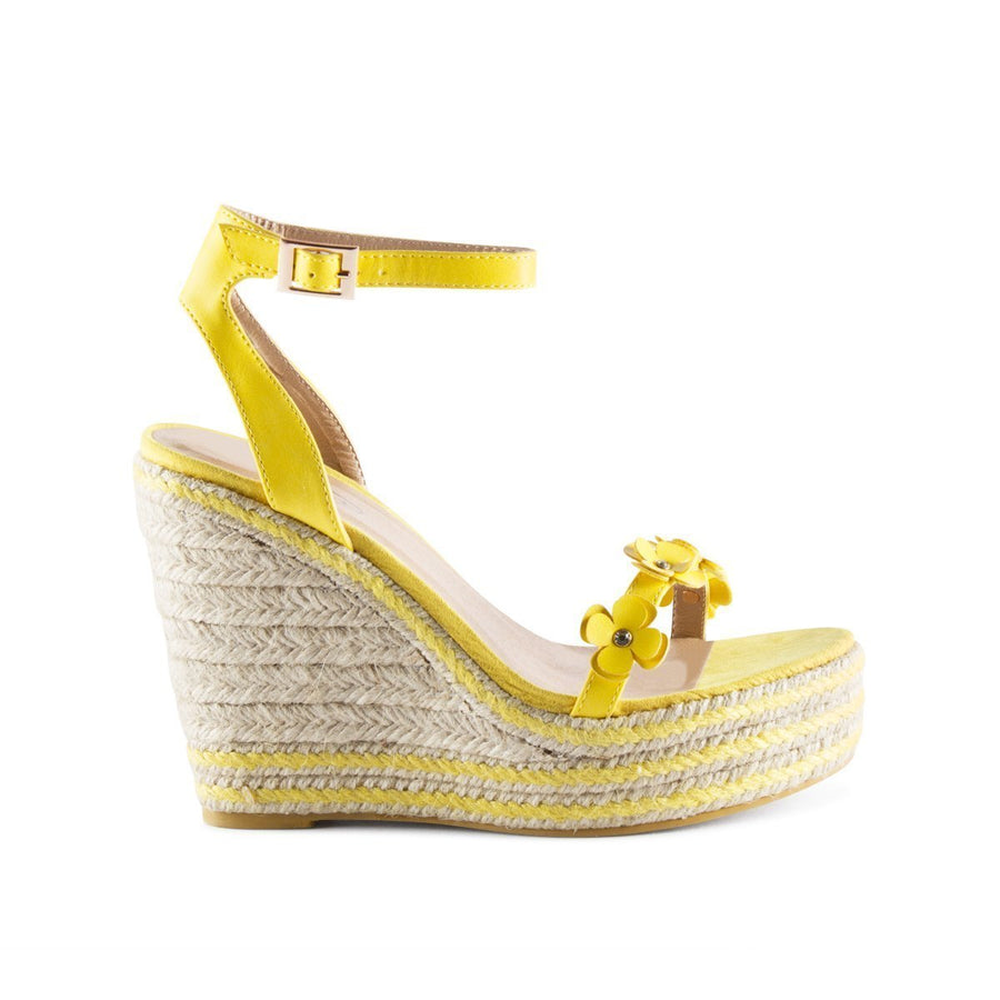 Karlee flower detailed anklestrap wedge