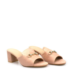Kaia chunky heel slip on mule