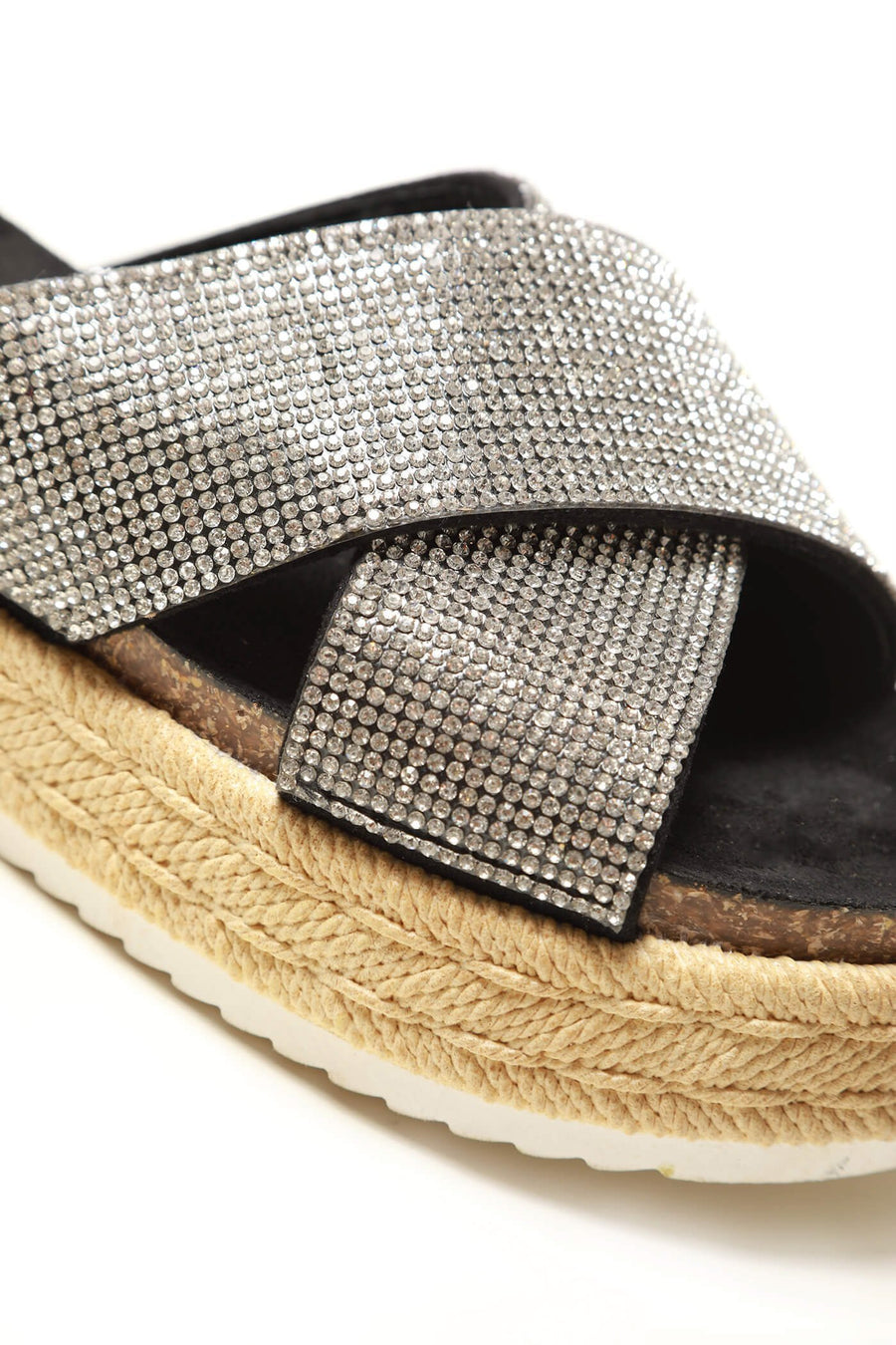 Ayla diamante flatform sandal