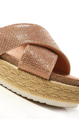 Ayla diamante flatform sandal