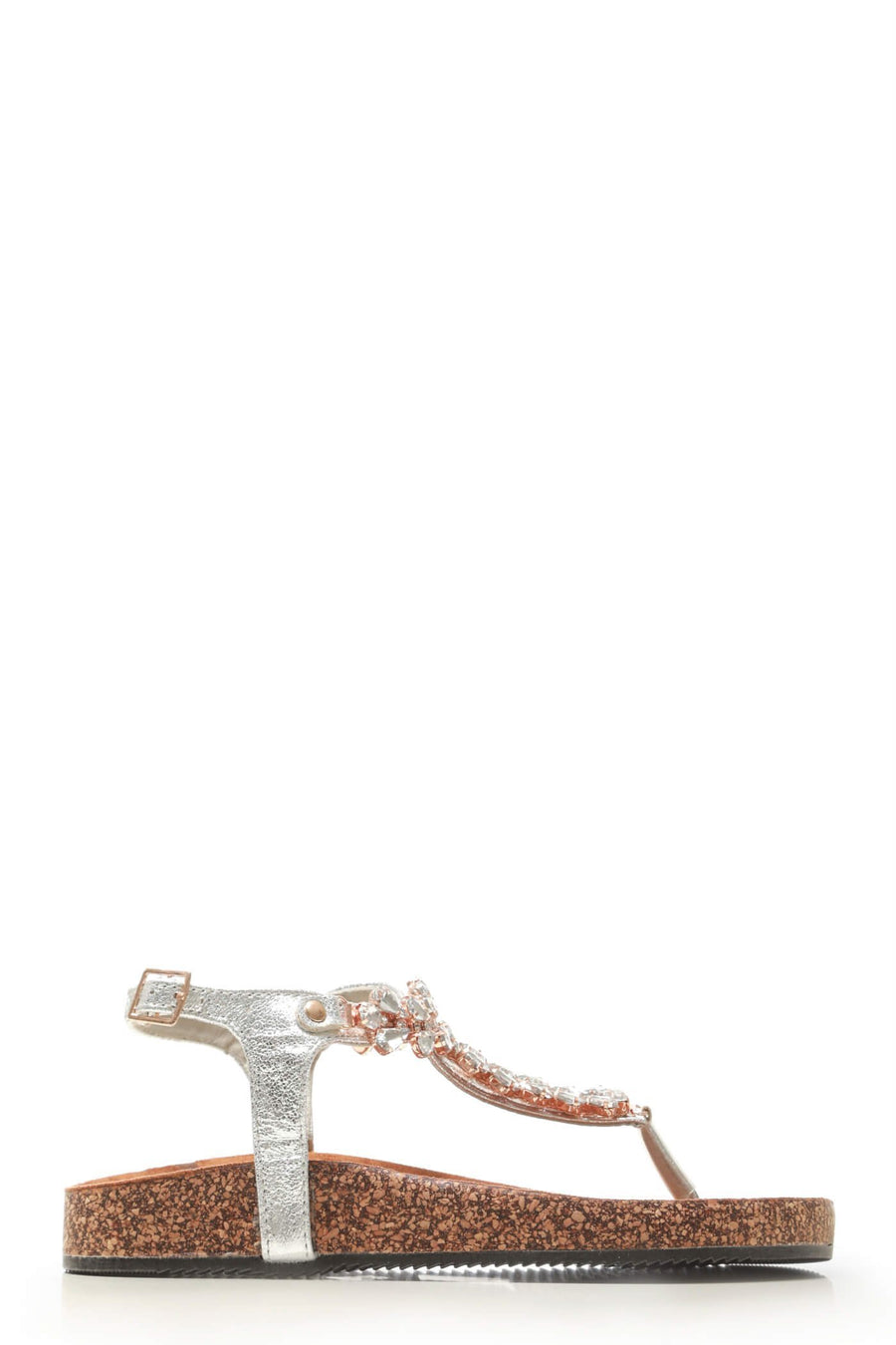 Flynn t bar diamante flower detailed sandal
