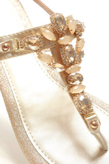 Thea flat diamante toe post sandal