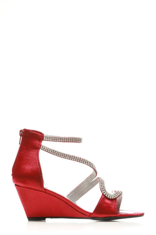 Medium wedge heel open toe ankle strap sandal