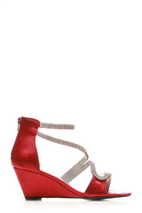 Medium wedge heel open toe ankle strap sandal