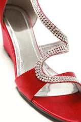 Medium wedge heel open toe ankle strap sandal