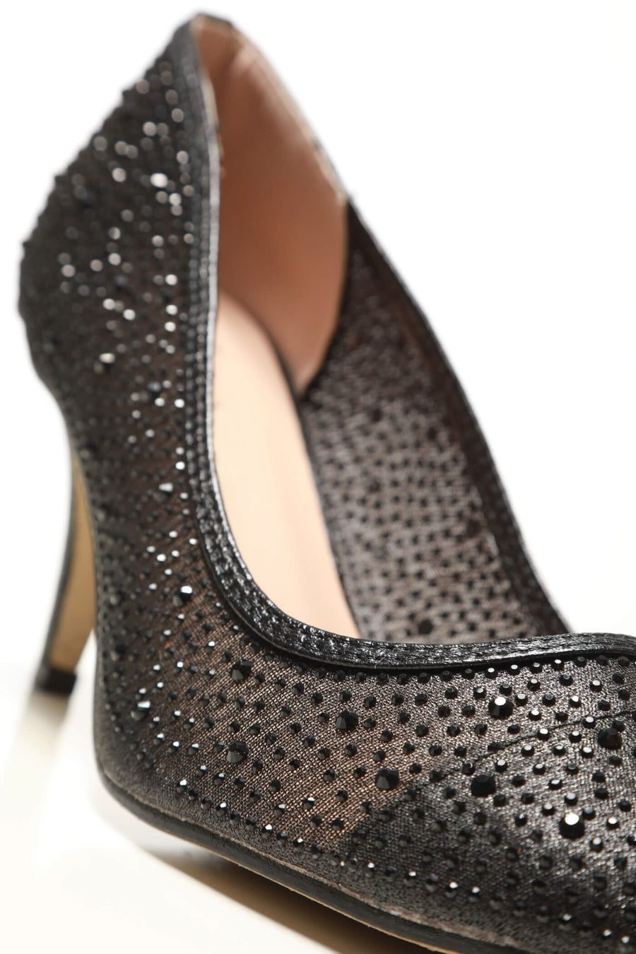 Philippa medium diamante mesh round toe heel