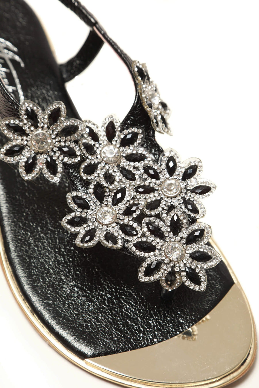 Tamaris flower diamante slingback toe-post