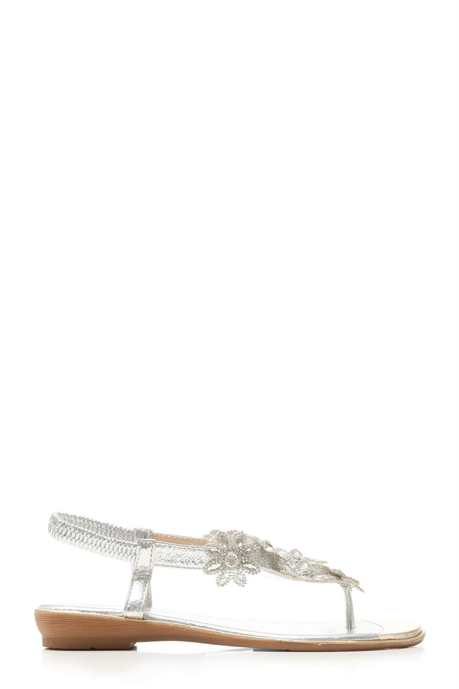 Tamaris flower diamante slingback toe-post