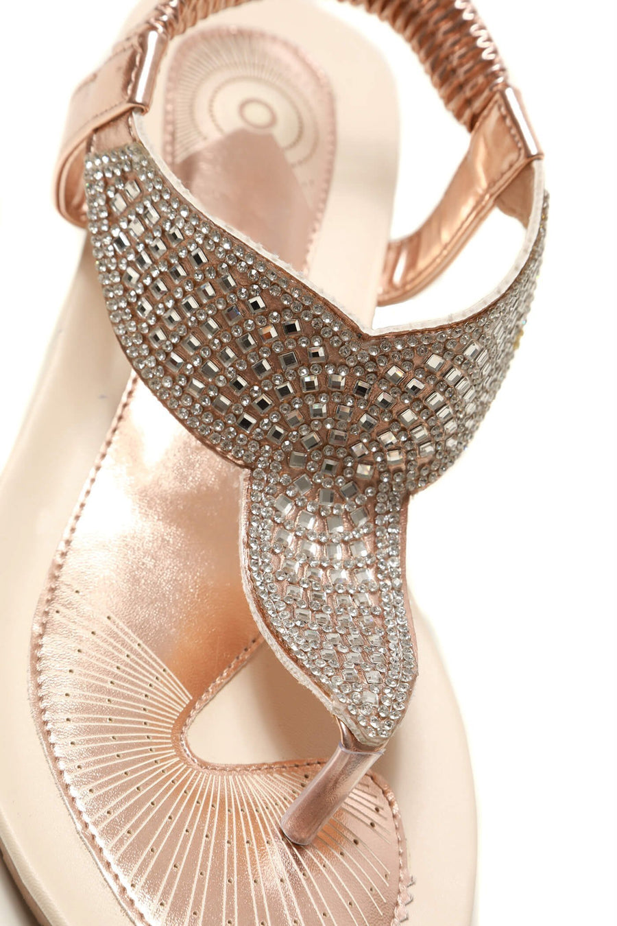 Fifi low wedge diamante toe post sandal