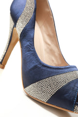 Solange diamante satin peep toe stiletto heels